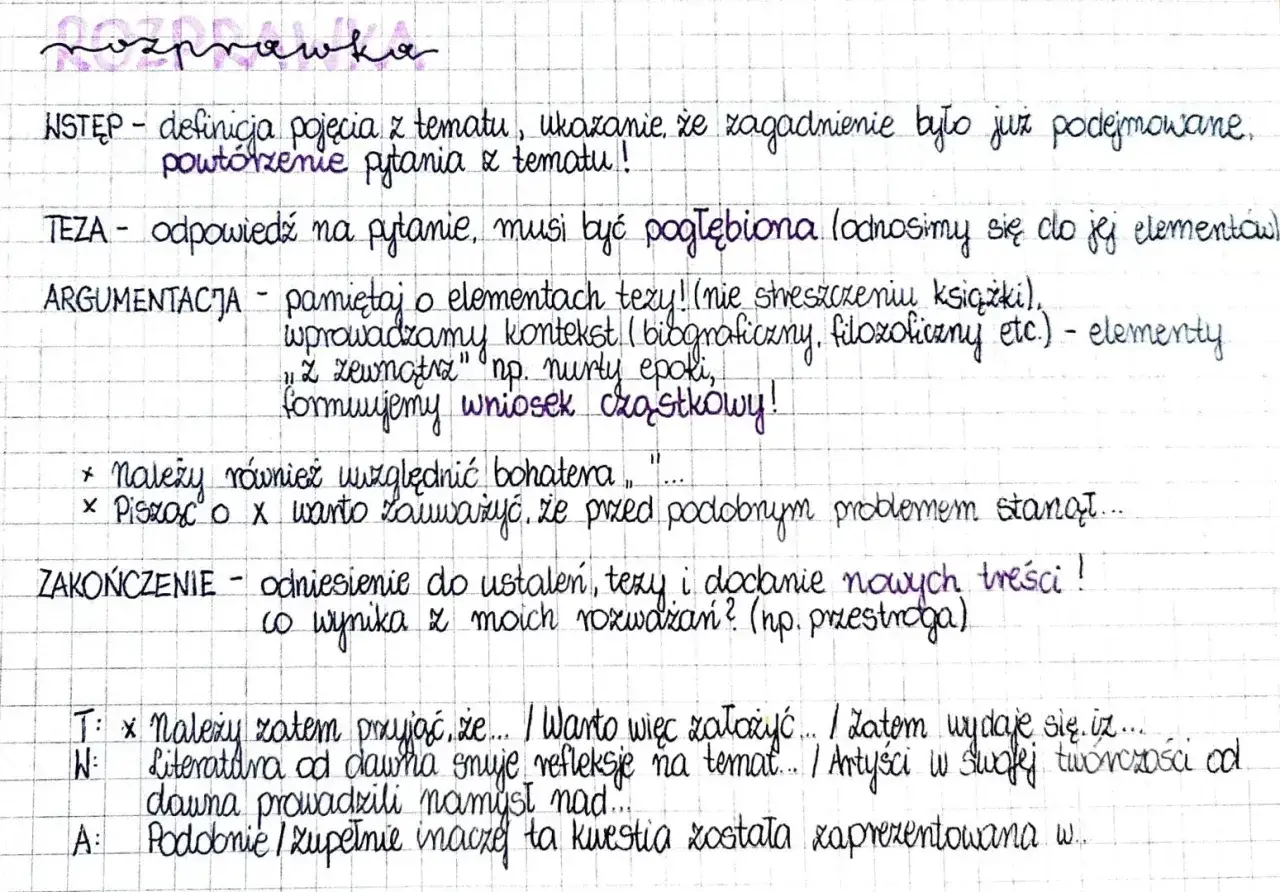 wypracowanie maturalne struktura
